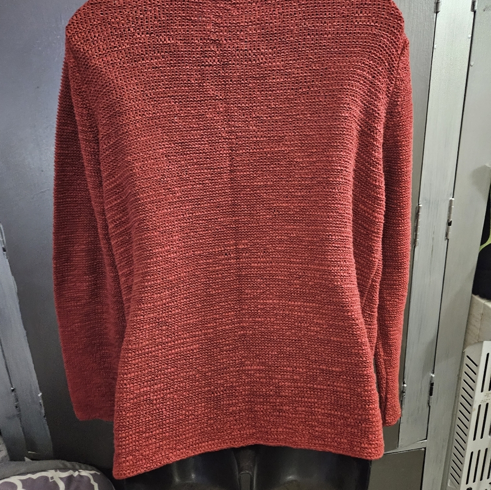 Rust colored one button sweater